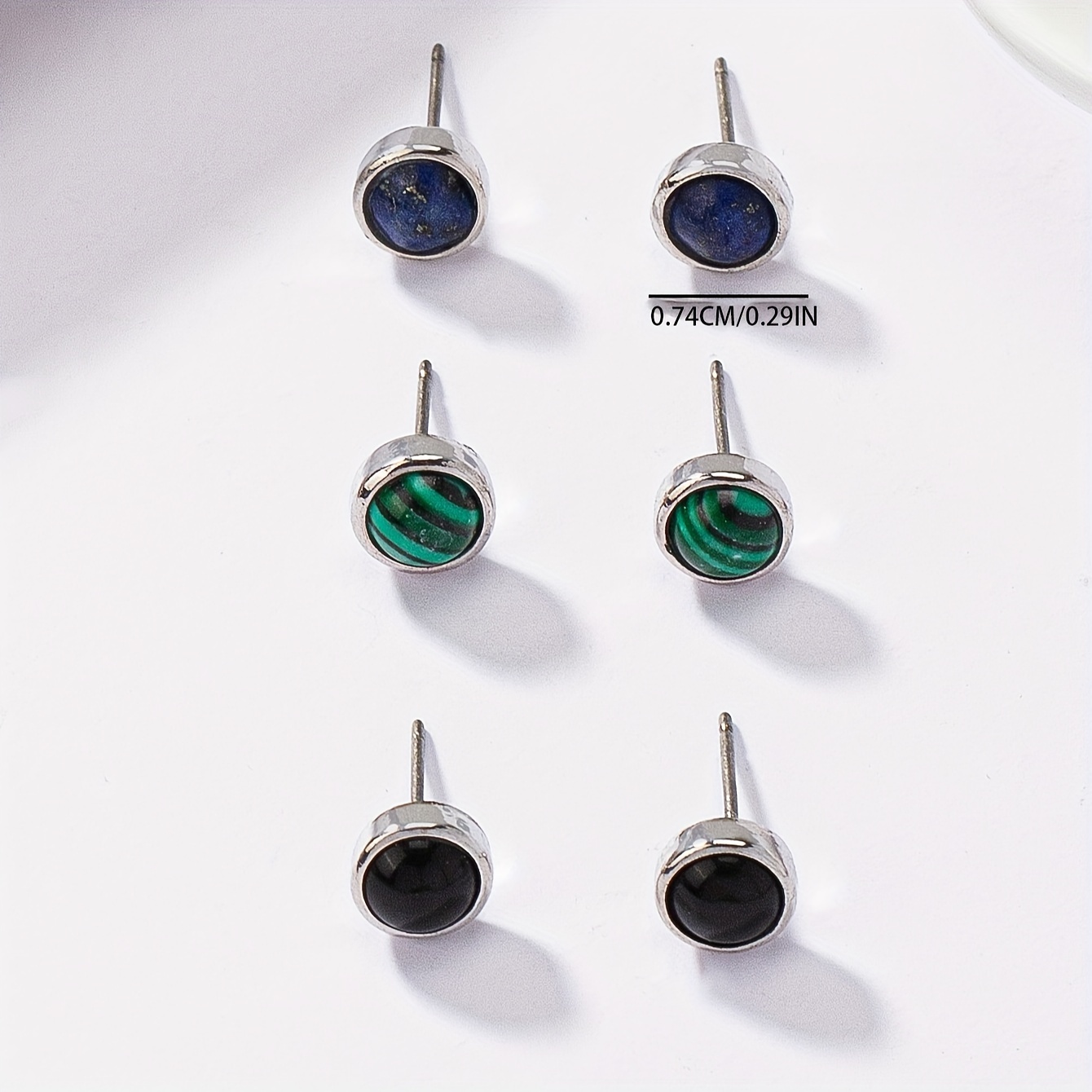 Boho Style Natural Stone Earrings Set of 3 Pairs